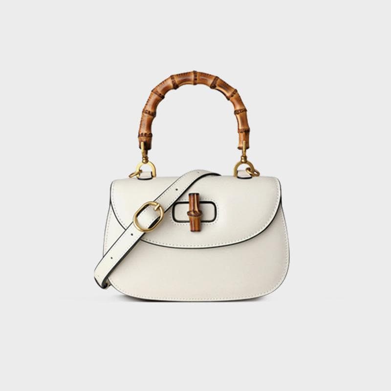 Bamboo Bag Retro Saddle Leather Women's Bag Senior Sense Small Bag Single Shoulder Crossbody Handbag Woman