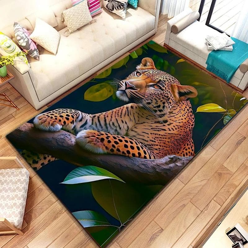 Animal Leopard Cheetah Cartoon Beast Home Decor Carpet Washable Living Room Bedroom Sofa Doormat Kitchen Rug Non Slip Floor Mat 120x160cm