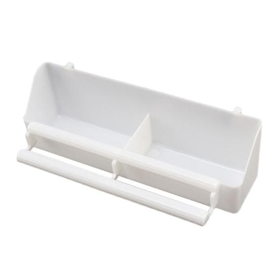 Parrot Feeder with Perch Stick 2 Compartments Leak-proof Feeding Dish Bite Resistant Cage Accessories