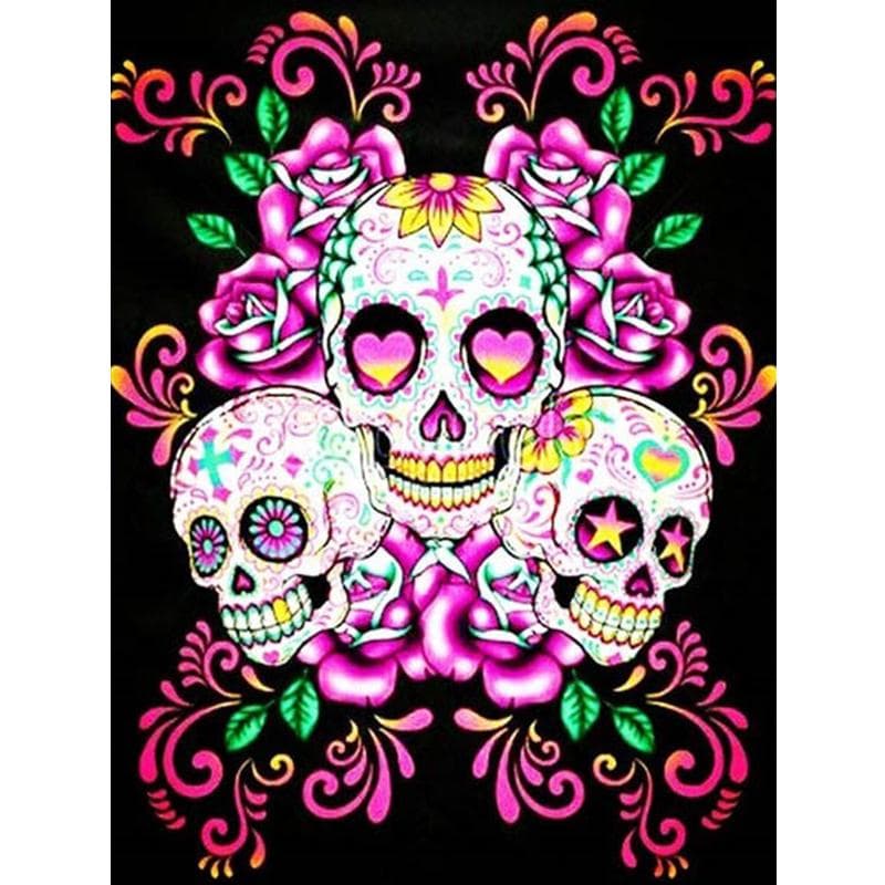 5D DIY Diamond Embroidery Cross Stitch Death Skull Diamond Painting Rhinestone Mosaic Decor 20X30CM