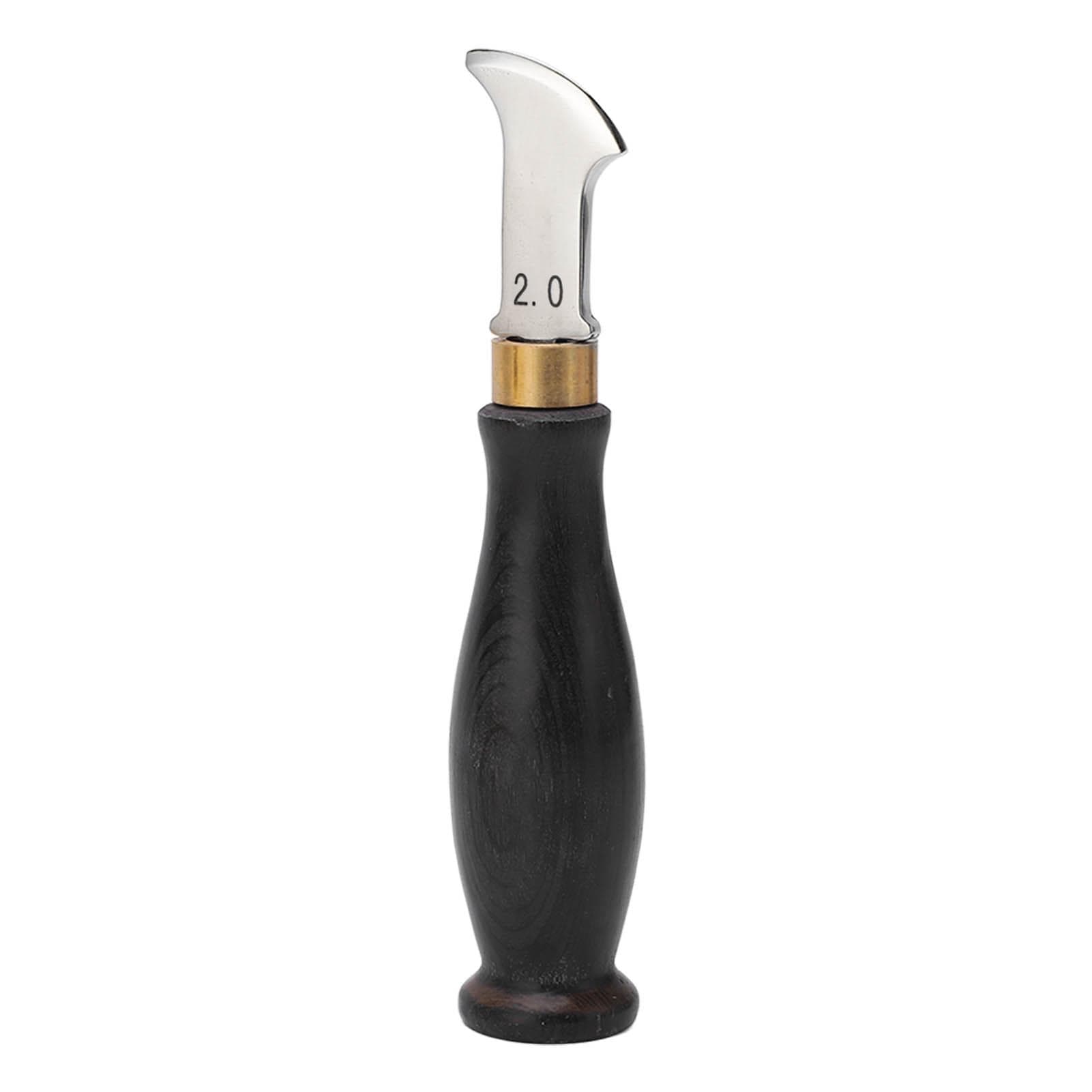 Leather Creaser Ergonomic Design 304 Stainless Steel Sandalwood Handle Mirror Polished Leather 2.0mm
