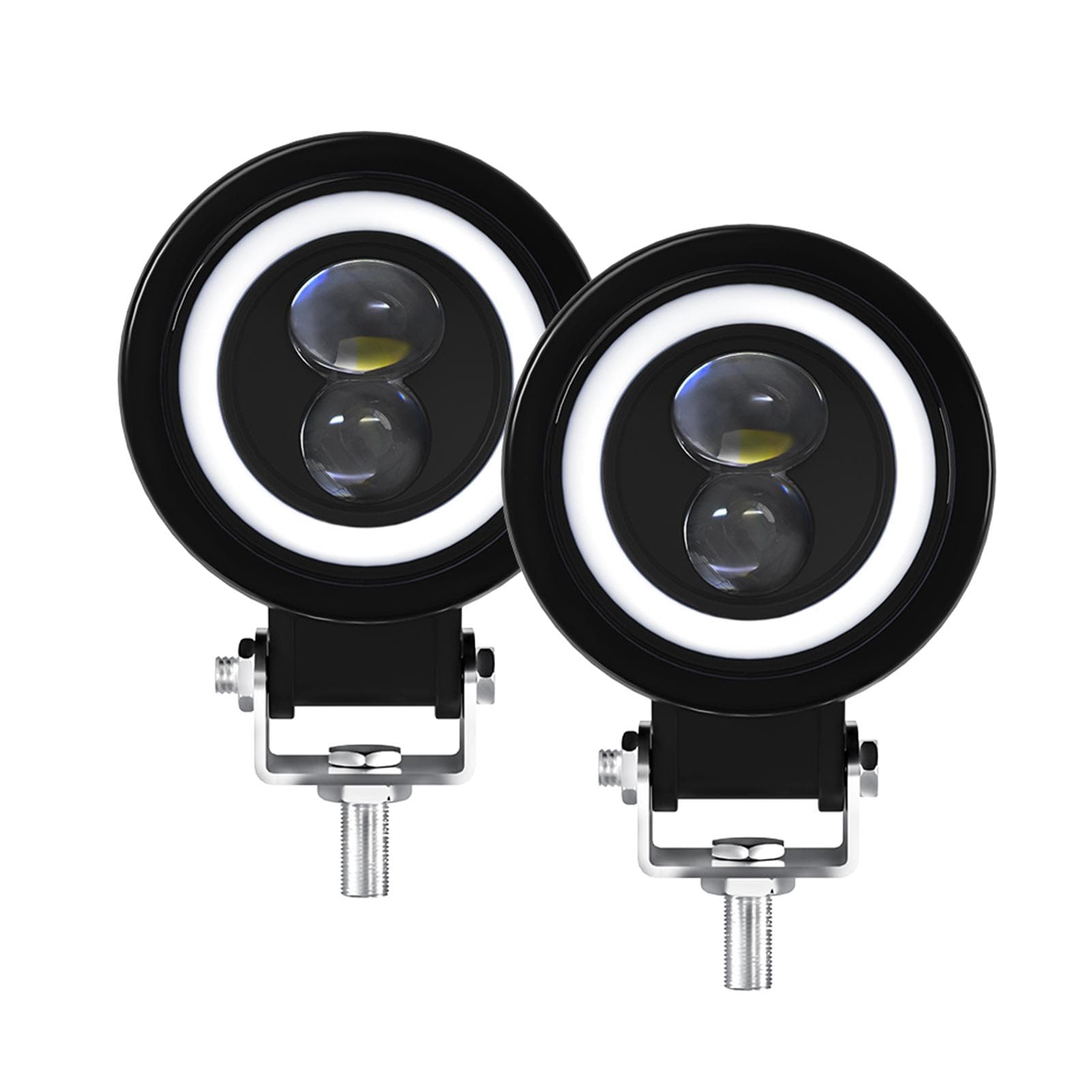 Motorcycle LED Driving Lights, 60W 6000K Super Bright Spotlights Waterproof Fog Lights for Cars black