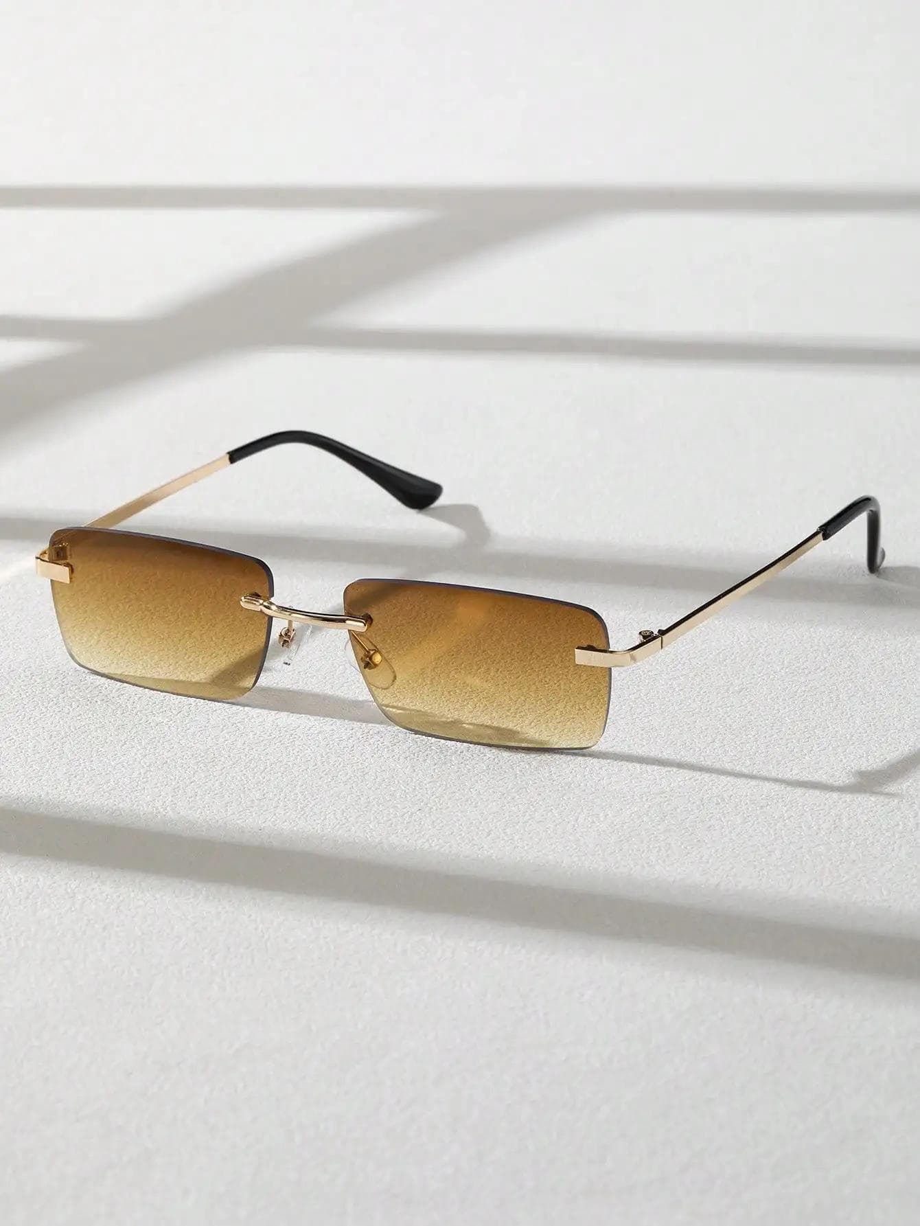 1PC Unisex Metal Square Frame Rimless Sunglasses UV Protection For Outdoor Beach Party Fashion