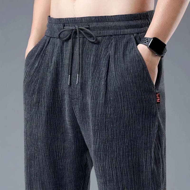 Summer Nine Point Linen Casual Pants Ultra Thin Breathable Loose Straight Tube Cotton Hemp Quick Drying Sports Pants Summer 5XL