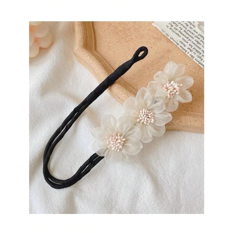 Flower Hair Bun Maker, Flower Bun Maker, Flower Bun Hairstyle Maker, Slouchy Hair Styling Tool, Hair Accessory White multicolour