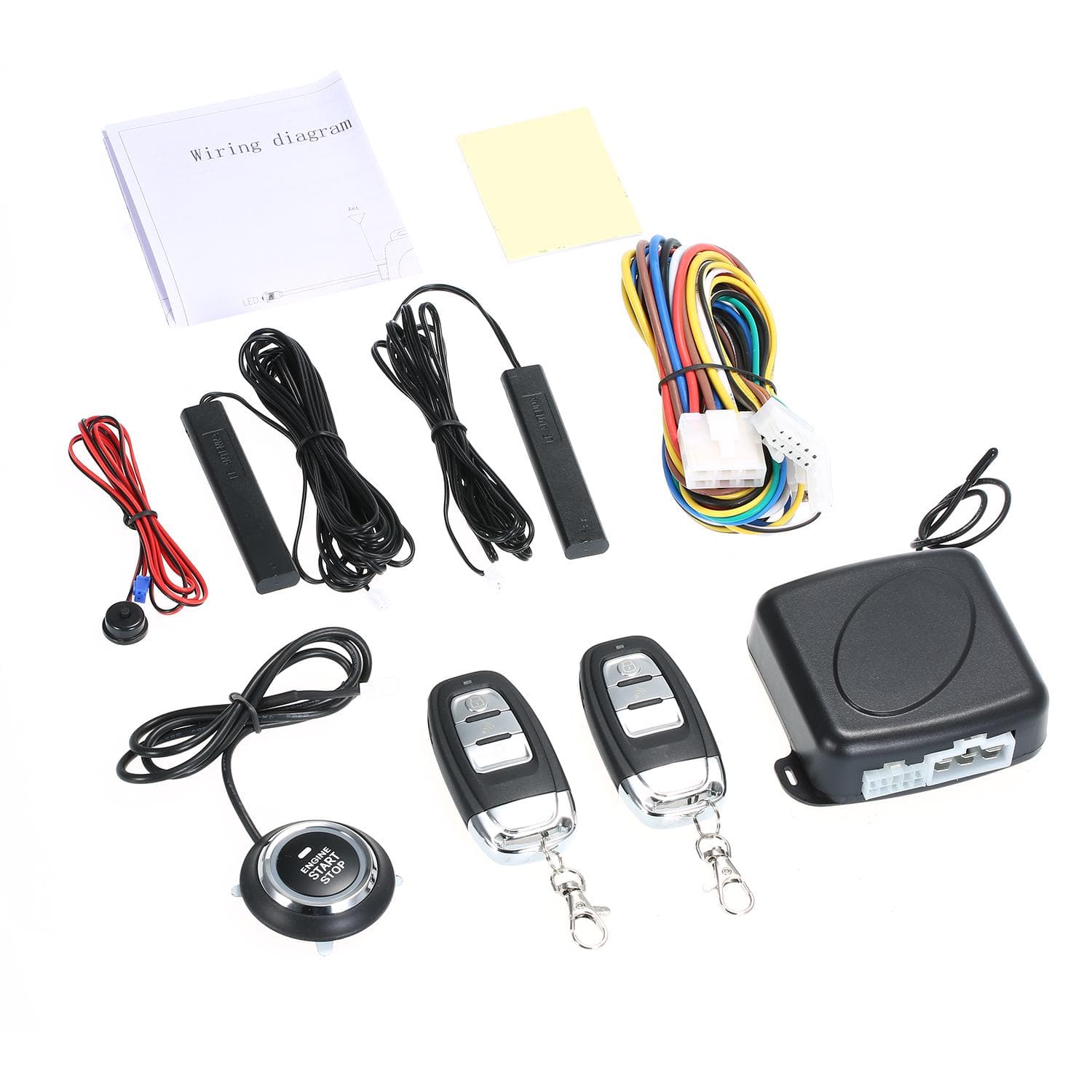 Car Alarm Systems Car SUV Switch Keyless Entry Engine Start Alarm System Push Button Remote Starter black