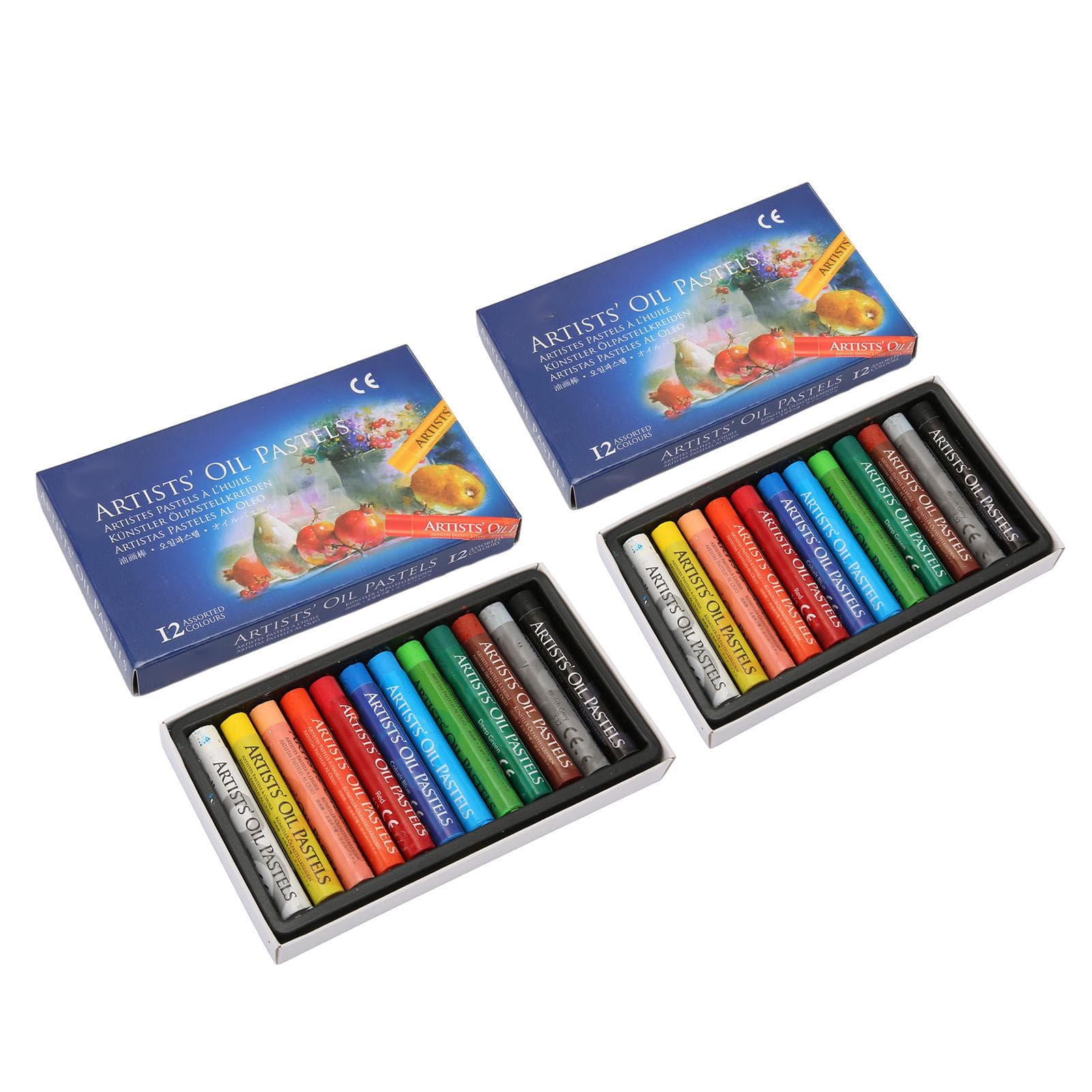 24Pcs Oil Pastels Soft Texture Vibrant Colors Safe Box Packed Artist Grade Oil Crayons for