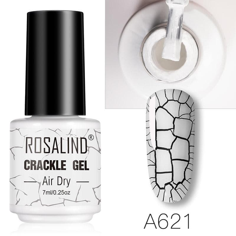 ROSALIND Whit Glass Bottle Crack Gel Nail Polish Air Dry Nail Polish Fashion Nail Art Design