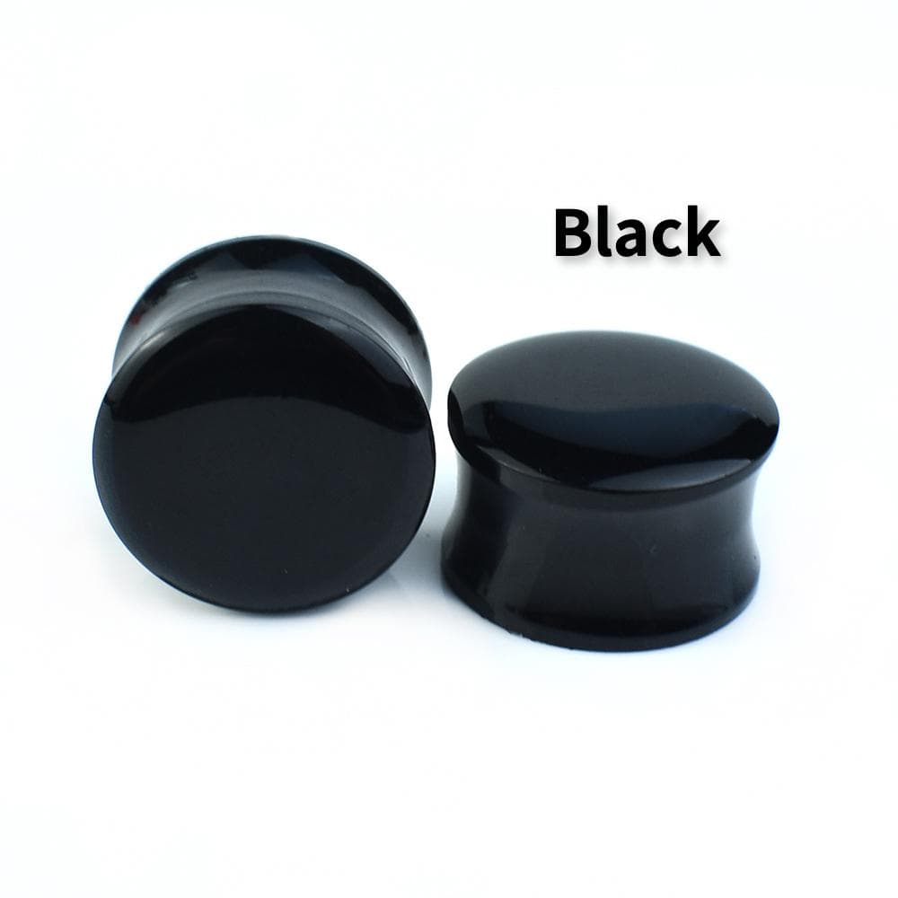 6-50mm Colourful Acrylic Ear Gauges Tunnels Stretchers Expander Double Flared Plug Body Jewelry 32mm black