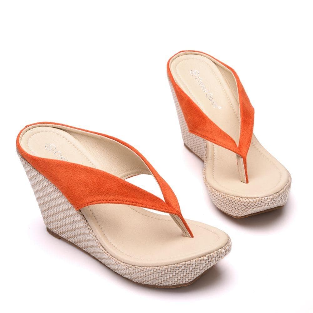 Fashion Summer Style Women Sandals High Heels Flip Flops Beach Leopard Print Platform Wedge Shoes 43