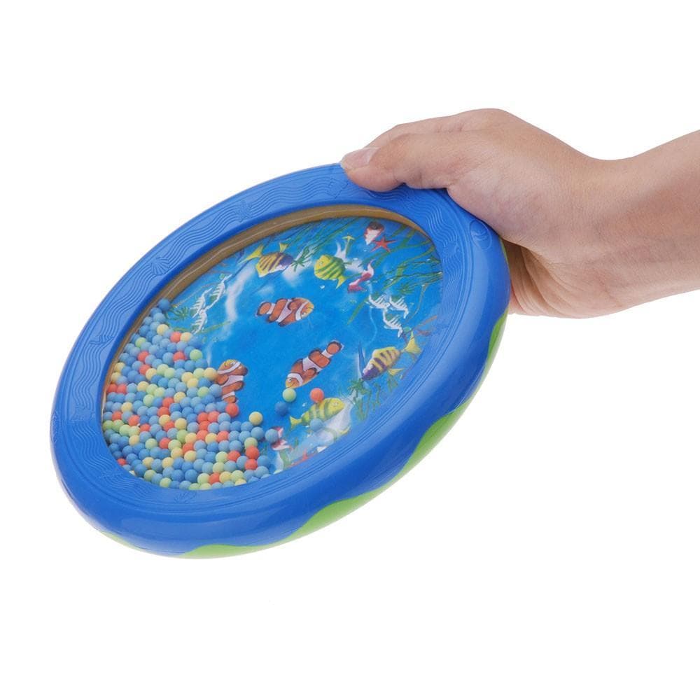Ocean Wave Bead Drum Gentle Sea Sound Musical Educational Toy Tool for Baby Kid Child blue