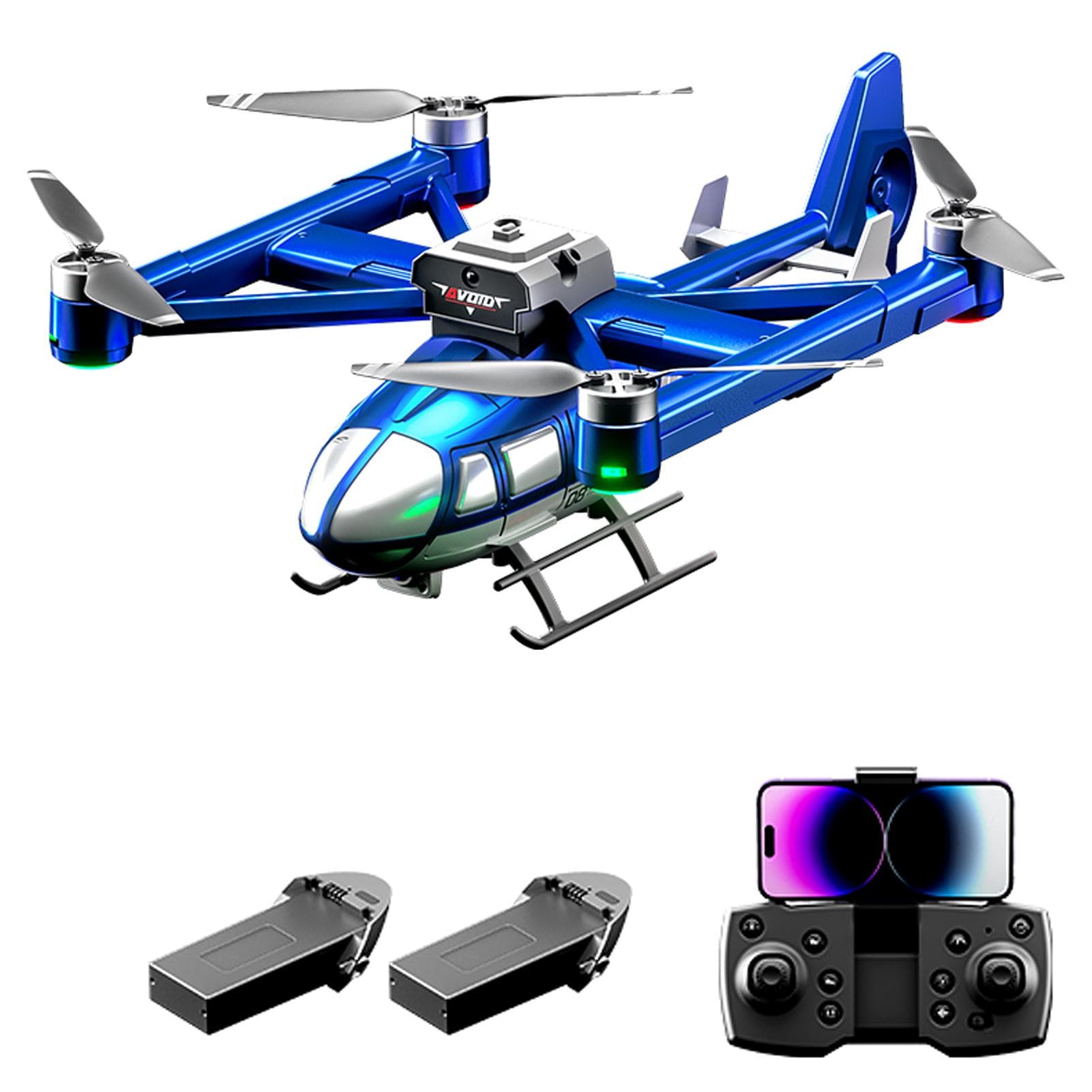 Remote Control Quadcopter Airbus Quadcopter Remote Control Helicopter with Dual Camera 720P, Five 2 blue