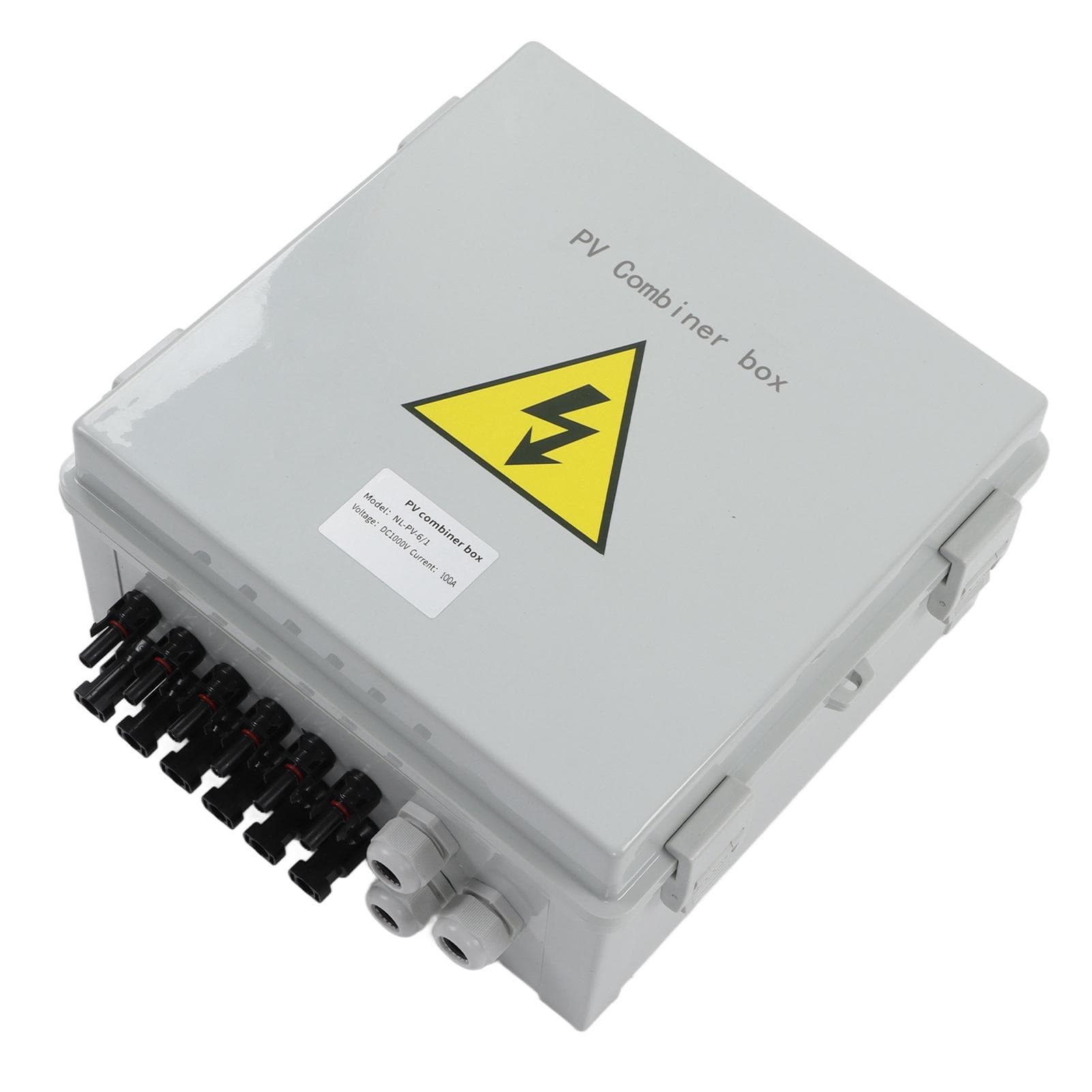 PV Combiner Box 6 Strings IP67 Waterproof Solar Combiner Box with 15A Fuse 40KA Surge Arrester