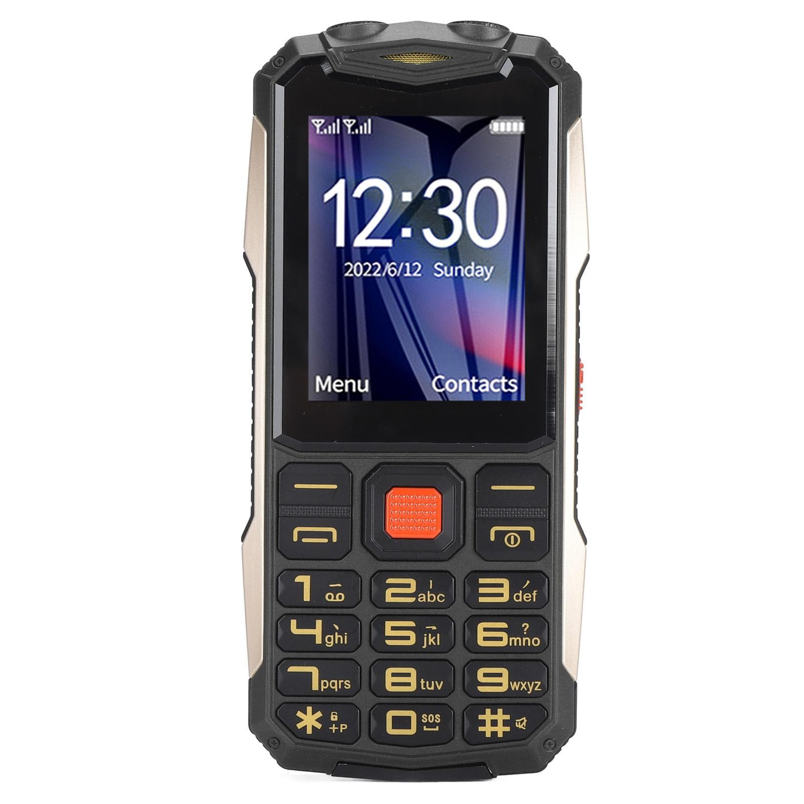 Elderly Mobile Phone 2G Ultra Slim 4800mAh Dual SIM Dual Standby Clear Sound 2.6inch Screen SOS black