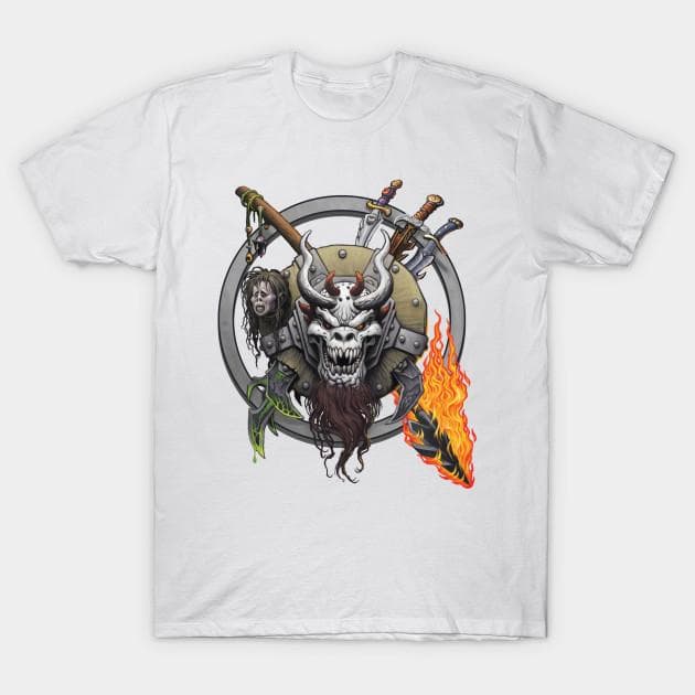 T Shirt Women Chaos Shield Demonskull Harajuku Print Kawaii Tshirt Summer Short Sleeve Female T-Shirt Top Tee 4XL