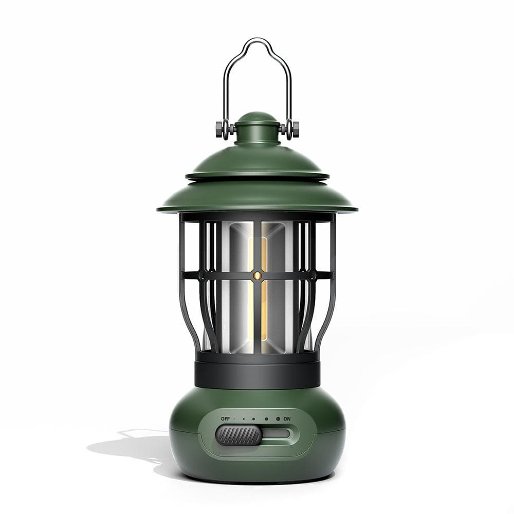 Cordless Camping Lamp Stepless Dimming Outdoor Retro Tent Light Home Atmospheres Lantern Portable green