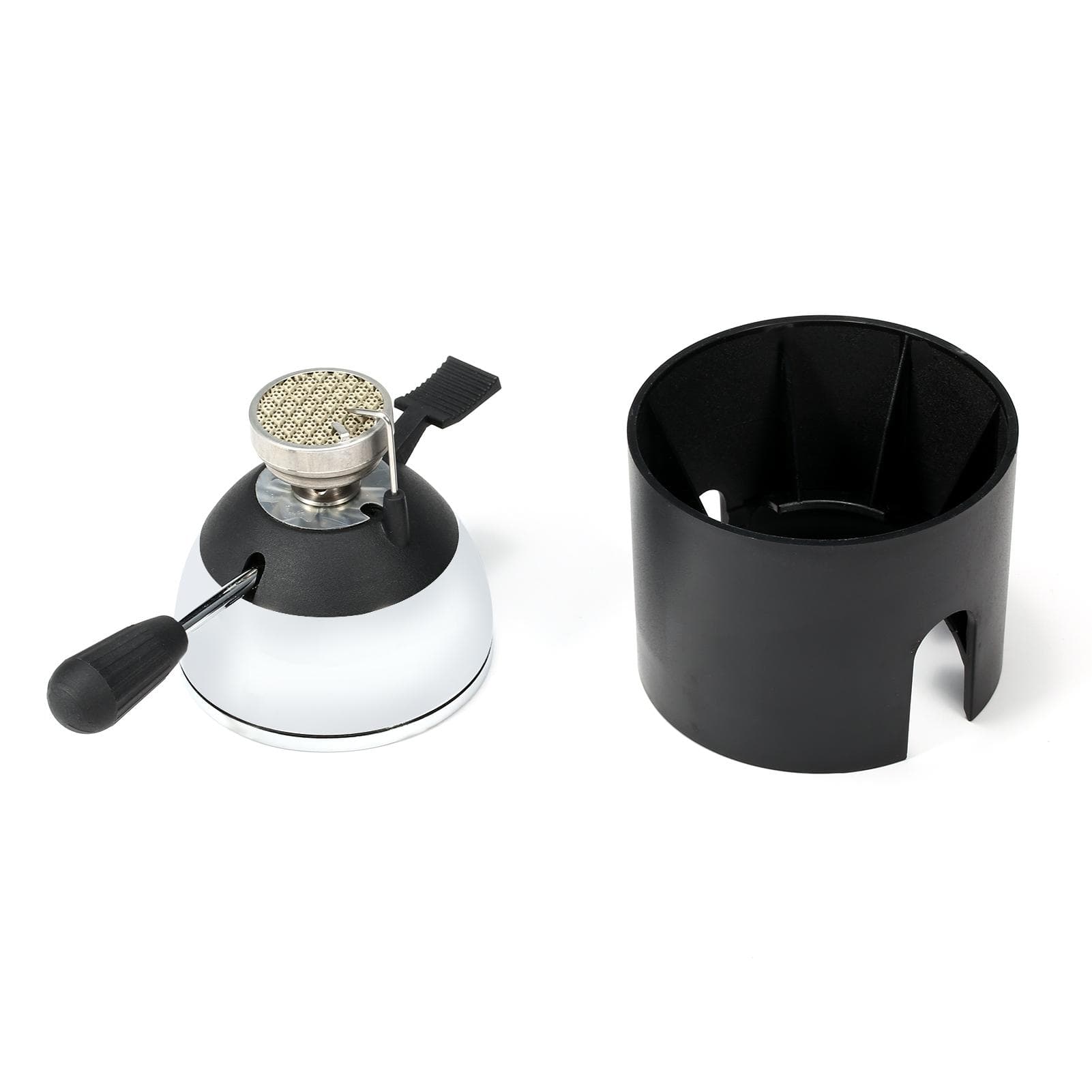 Mini Camping Stove Butane Gas Burner with Refill Rack and Furnace Stand for Tabletop Siphons Stove & Refill Rack