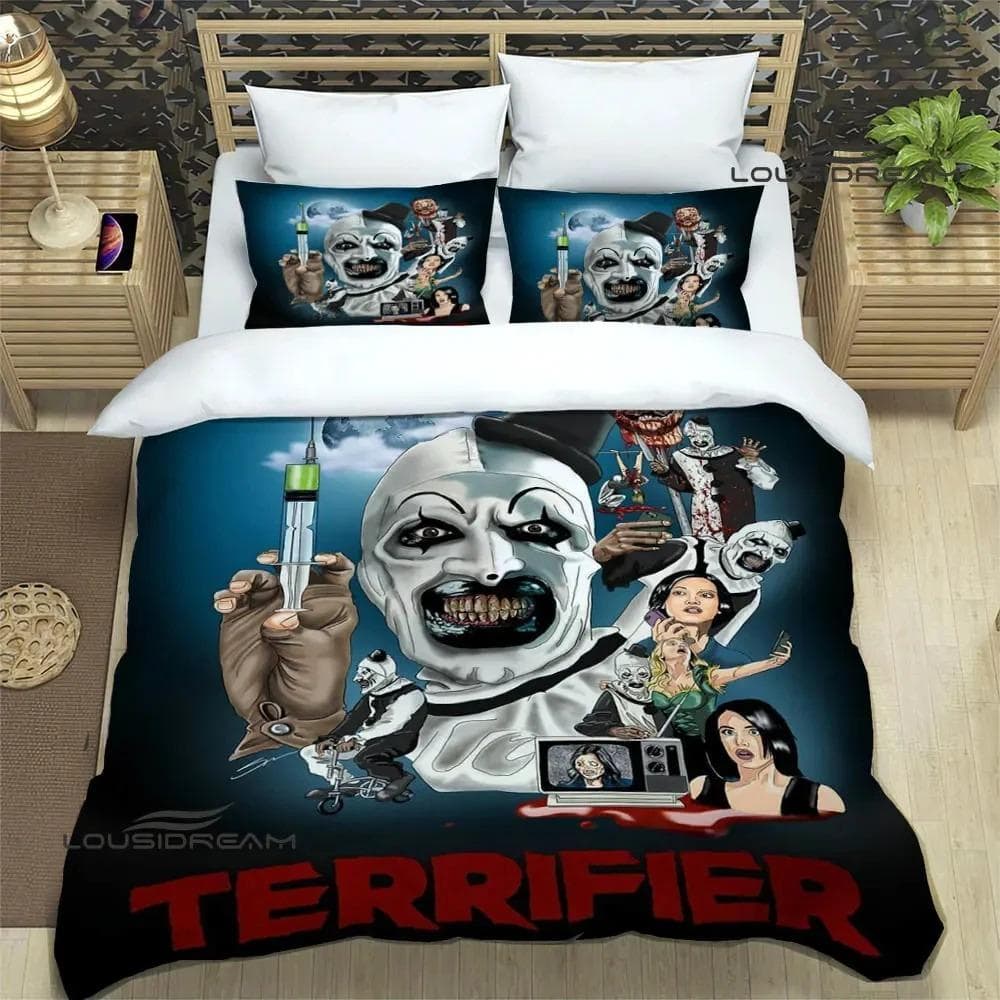 Terrifier horror printed Bedding Sets exquisite bed supplies set duvet cover bed comforter set bedding set luxury birthday gift AU Single 140x210cm