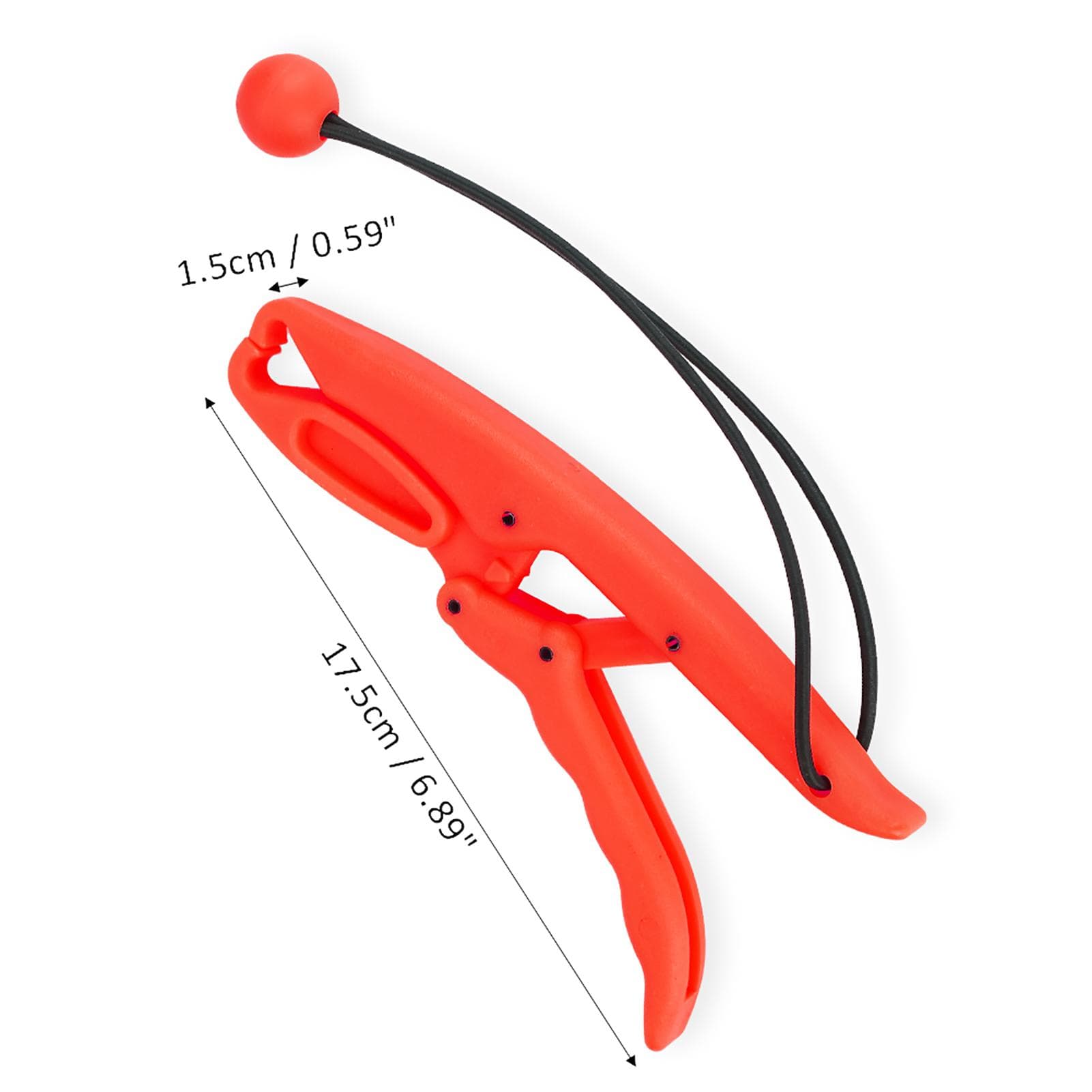 Durable Floating Fish Lip Grip Gripper Grabber with Elastic Lanyard Fishing Tackle(Red L)