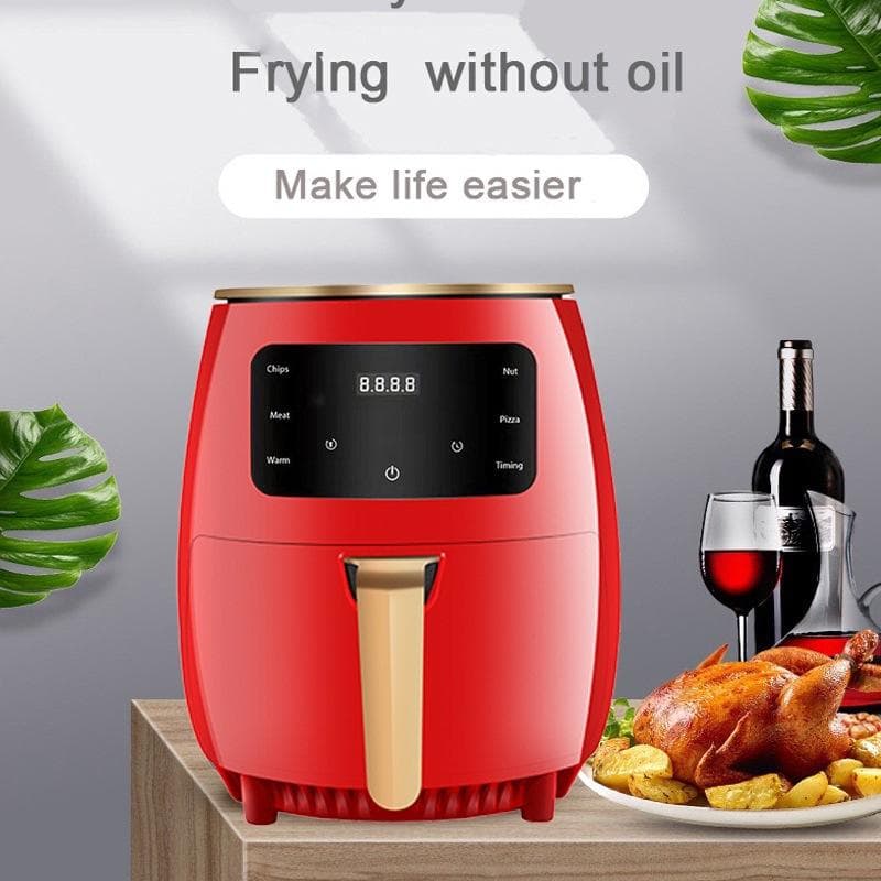 New Air Fryer Home Large Capacity French Fries Machine Multifunctional Electric Fryer 6L Red