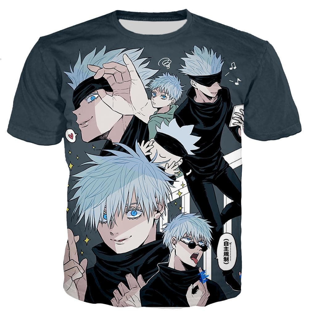 Jujutsu Kaisen Satoru Gojo T Shirts Men/women 3D Print T-shirt Fashion Casual Harajuku Style Shirts Streetwear Tops XXXL