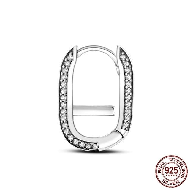 925 Silver Link Earring Styling Two -Ring Connector Dangle Charm Beads Fit Original Fashion Style Bracelet Jewelry Gift