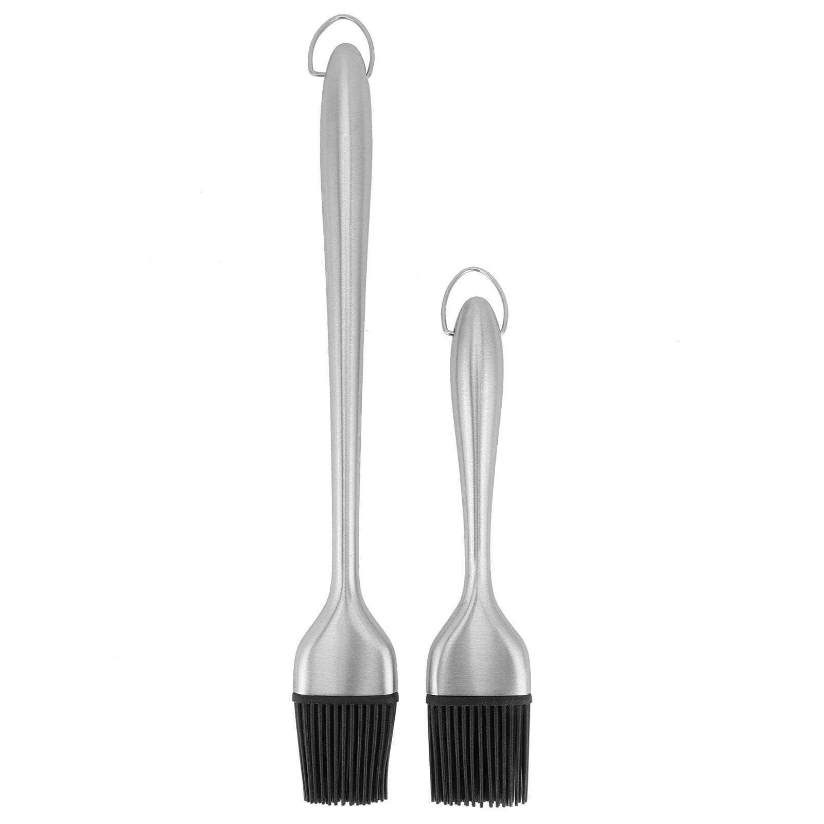 2Pcs/Set Stainless Steel Oil Brush with Food Grade Silicone Barbecue Baking Oil Brush for Home