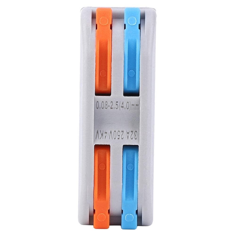 10PCS PCT22 Color Button Wire Connector 2in2out Quick Terminal Block for Wiring ClipMonochrome