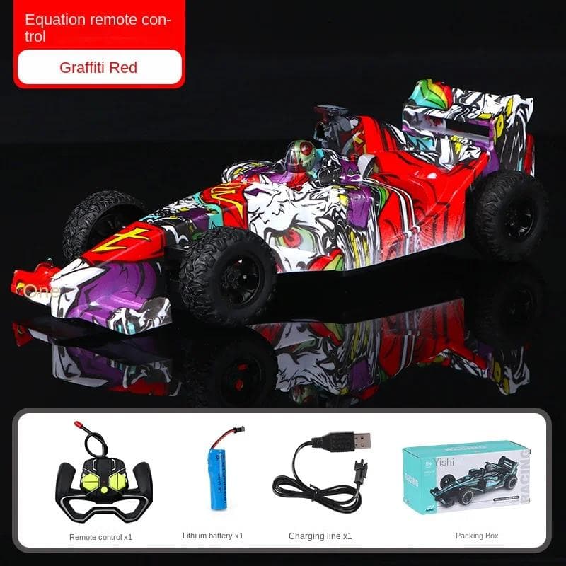 New Mini F1 Remote Control Car Rechargeable Moving Racing Lasting 2.4G High-Speed Drifting Sports Car Boy Kids Toy Gifts red