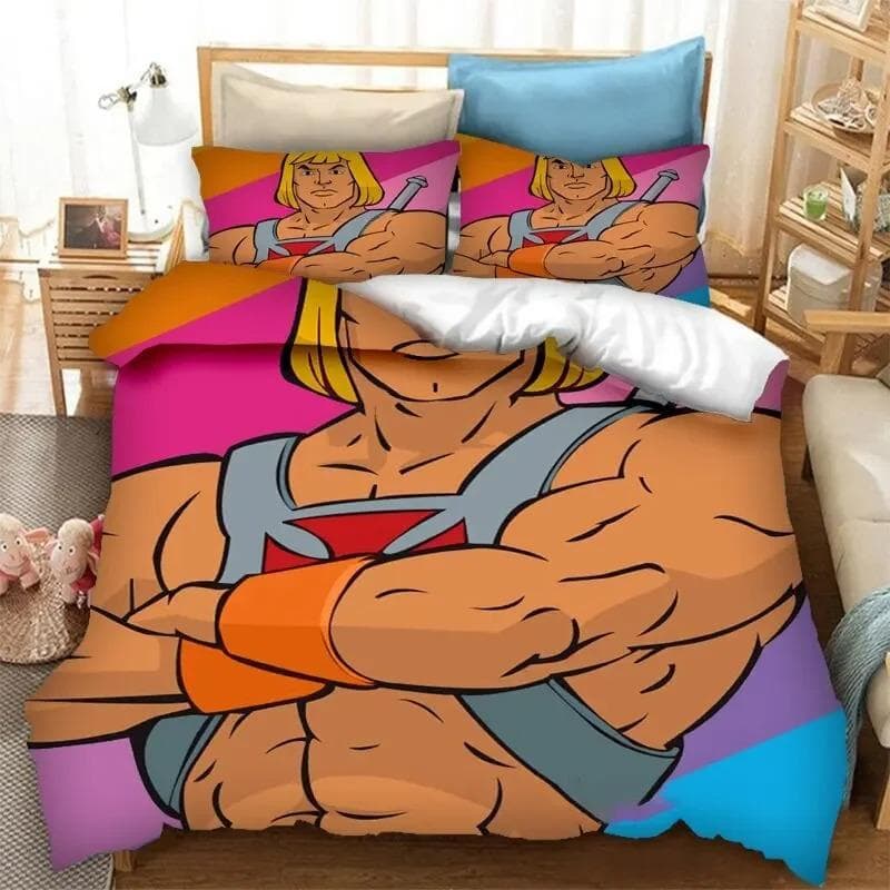 He man The Masters of The Universe Bedding Set Duvet Cover Bedroom Comforter Covers Single Twin King Size Quilt Cover EU Single 135x200cm