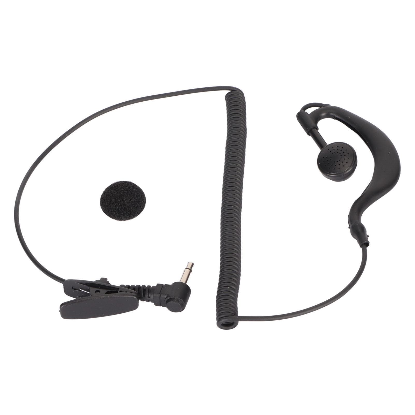 3.5MM Walkie Talkie Headset Earpiece Ear Hooked Clear Sound Quality 1 Pin Black for Two Way Radios