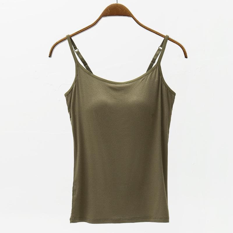 YYFS Women's Fashion Summer Spring Casual Solid Color Print Sleeveless Sexy Slim Camis & Tank Tops XXXL dark green
