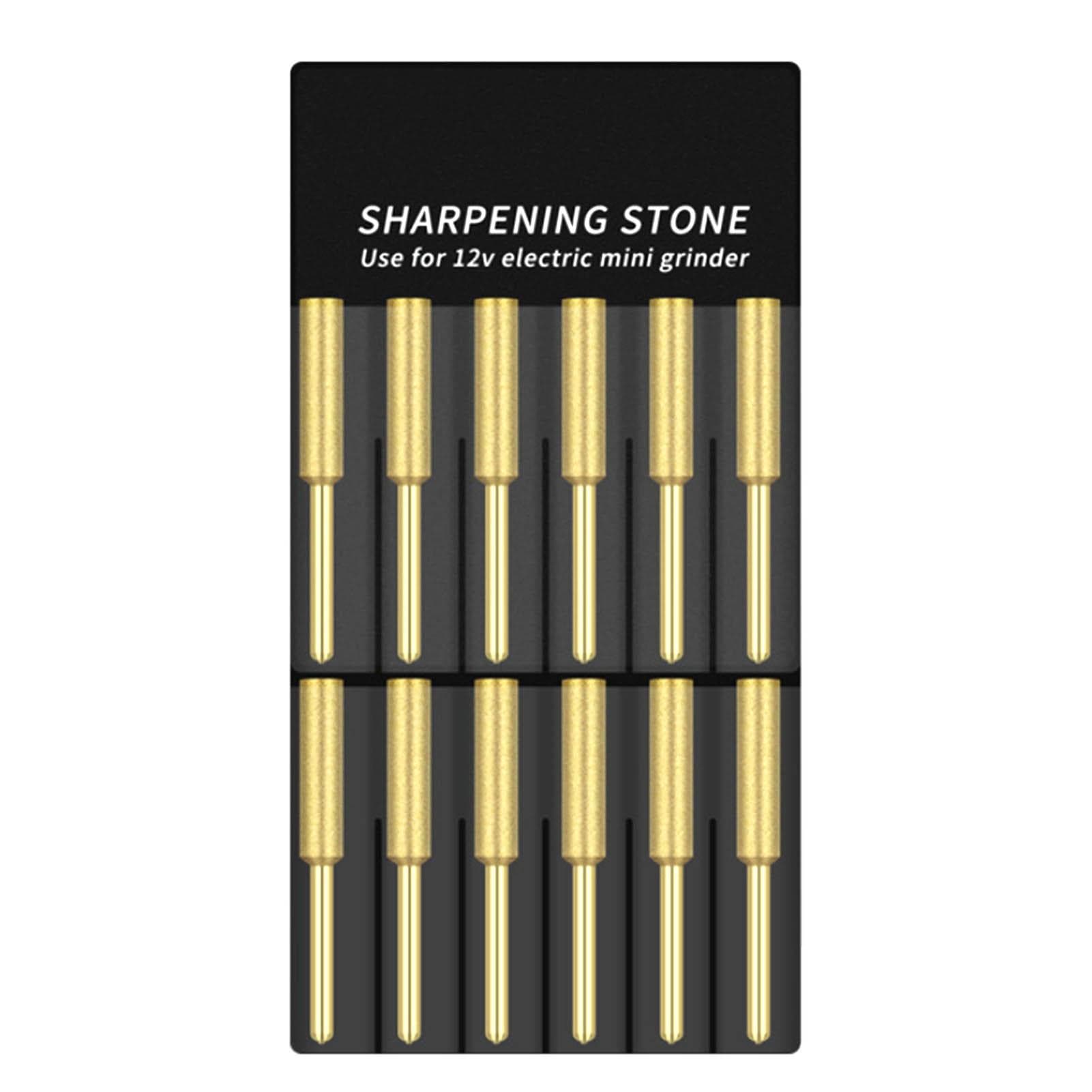 12Pcs Chainsaw Bits Titanium Plated Diamond Sharpener High Hardness Electric Chainsaw File 5.5mm