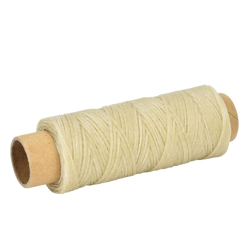 50 MetersRoll 150D16 Leather Crafts Flat Sewing Thread Hand Stitching Waxed Thread (Beige)