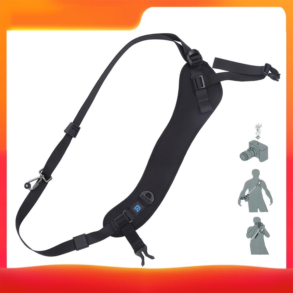 PULUZ Camera Strap Quick Release Shoulder Belt Anti-Slip Soft Pad Belt Quick Rapid Shoulder Sling black