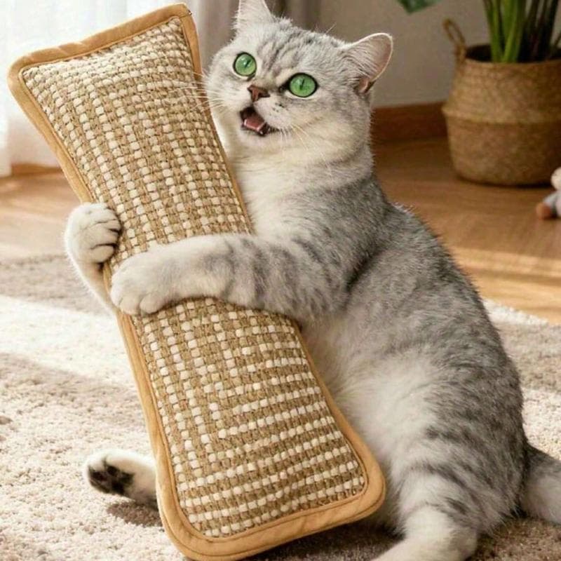 1pc Sisal Cat Scratching Board, Cat Cat Pillow Toy, Interactive Cat Scratch Pad and Chewing Toy M camel