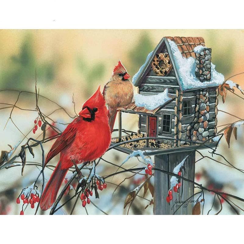 5D DIY Diamond Painting Cute Birds Embroidery Mosaic Cross Stitch Rhinestone Decoration 20X30CM