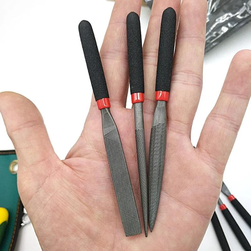 3Pcs Small Steel Files Needle Flat File For Stone Glass Metal Carving Craft Woodworking Hand Tool Set Carpentry Tools 3pcs