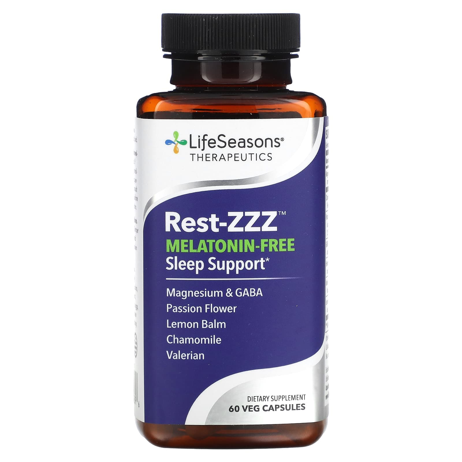 LifeSeasons, Rest-ZZZ, Melatonin-Free Sleep Aid, 60 Veggie Capsules