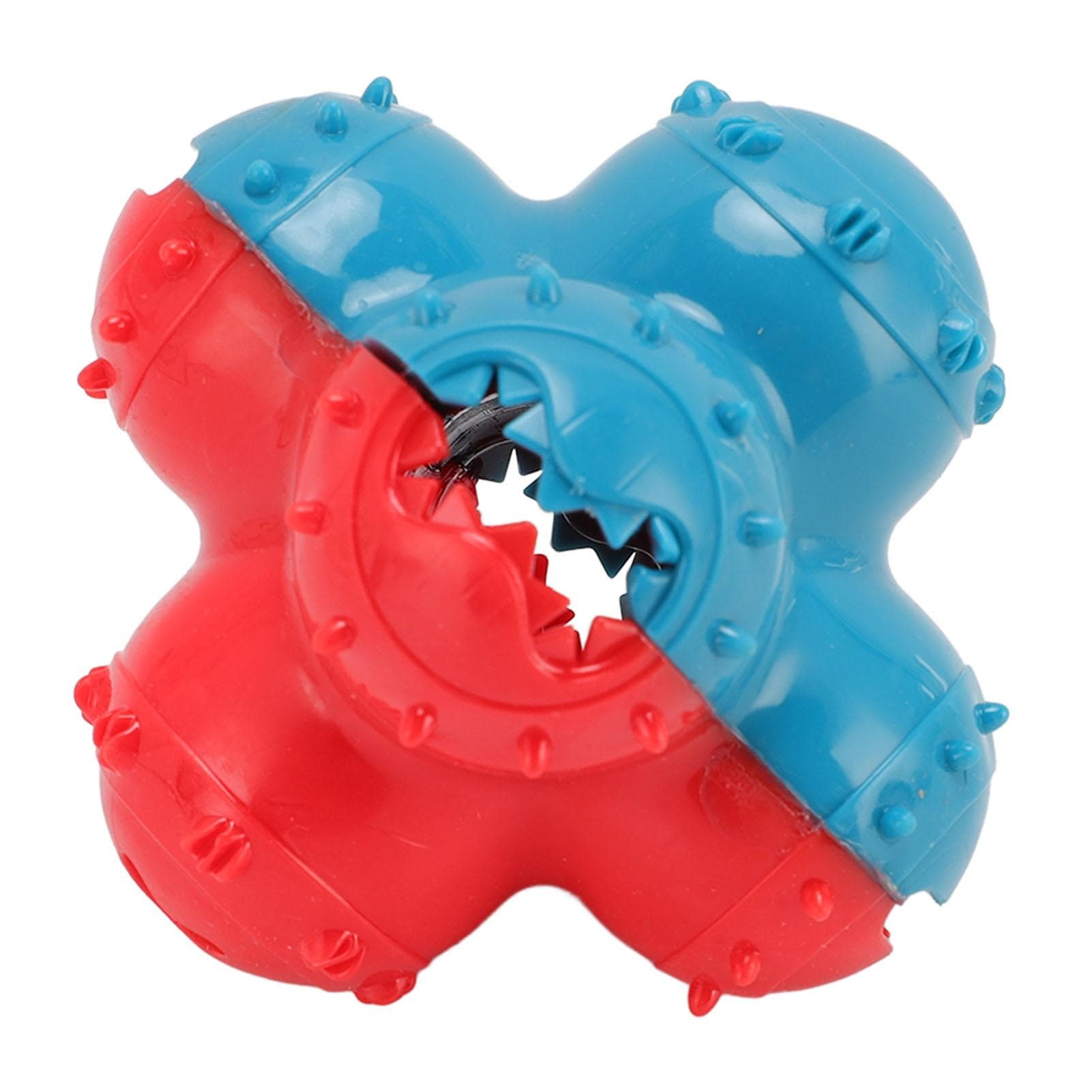 Dog Treat Toy Ball Teeth Grinding Stress Relief Squeaky Chew Ball Treat Dispensing Dog Puzzle Toy