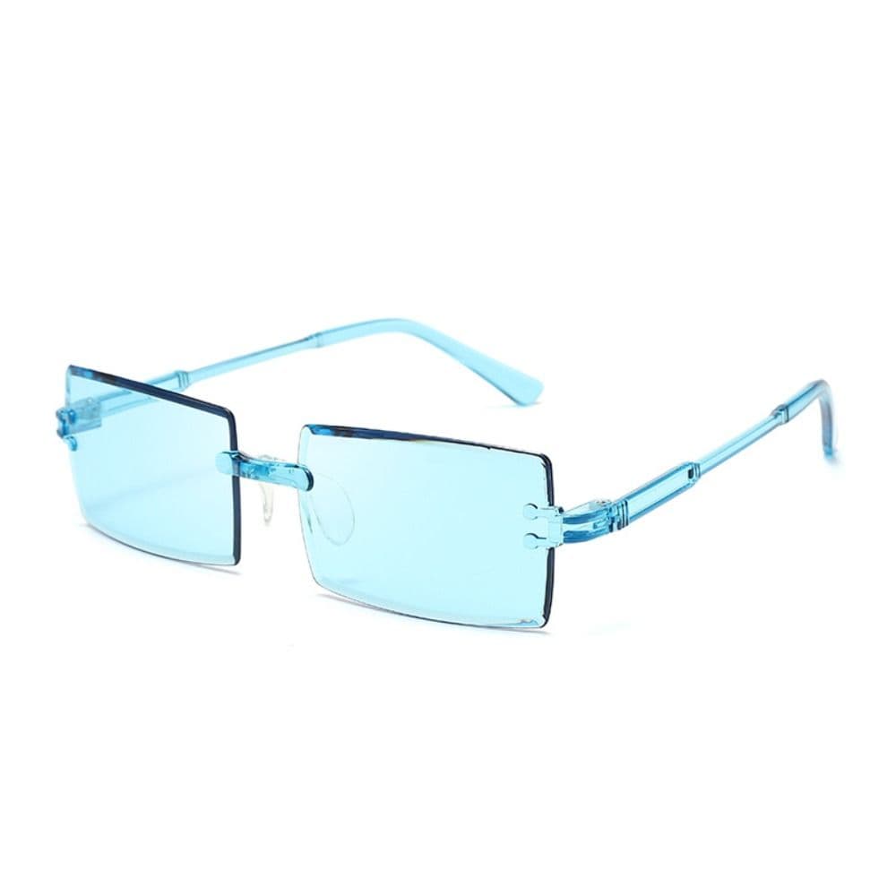 Fashion UV Protection Rimless Rectangle Sunglasses Gradient Plastic Shades for Women Men
