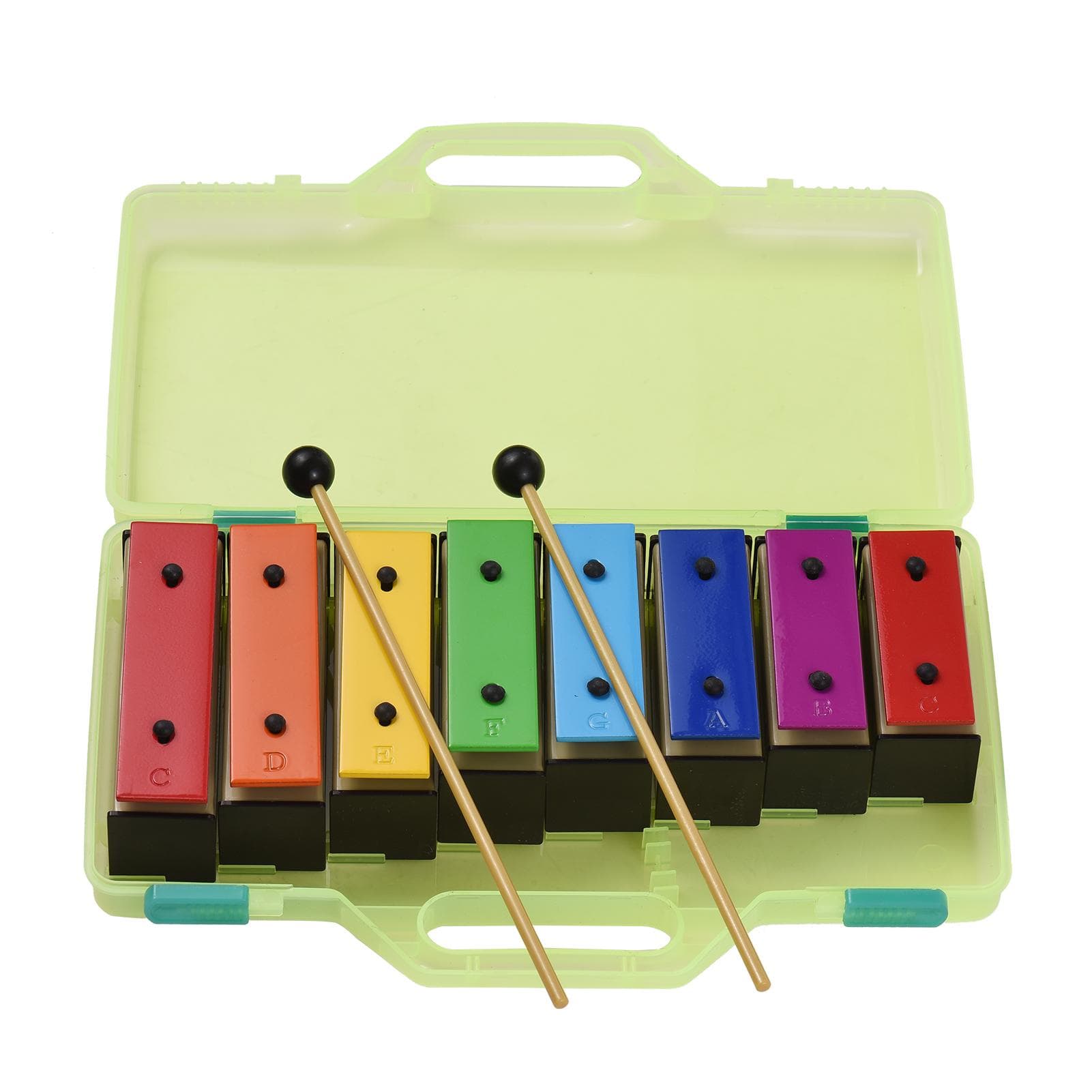 8-note Xylophone Colorful Glockenspiel Removable Rainbow Color Metal Plates Resonator Bells with