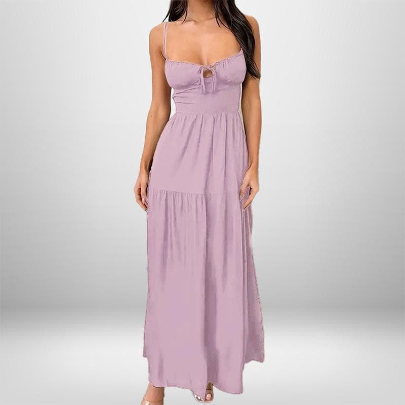 New Spring Lace-up Temperament Elegant and Fashionable Sexy Backless Waist-retracting Suspender Dress 3XL