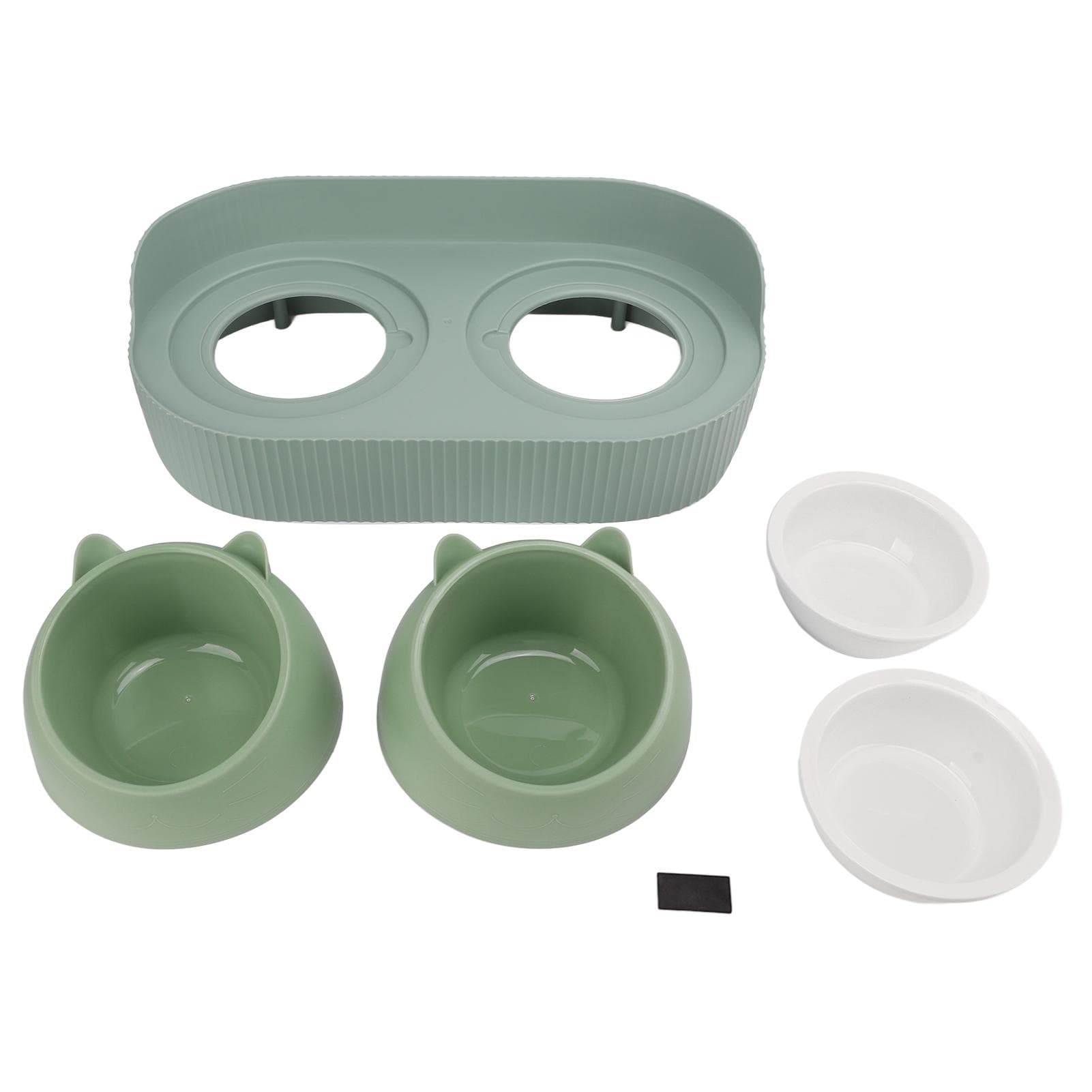 Ceramic Pet Bowl Set Food Grade Anti Splash Double Food Water Bowls for Cats Dogs Kittens and L(for 6.5-9kg)