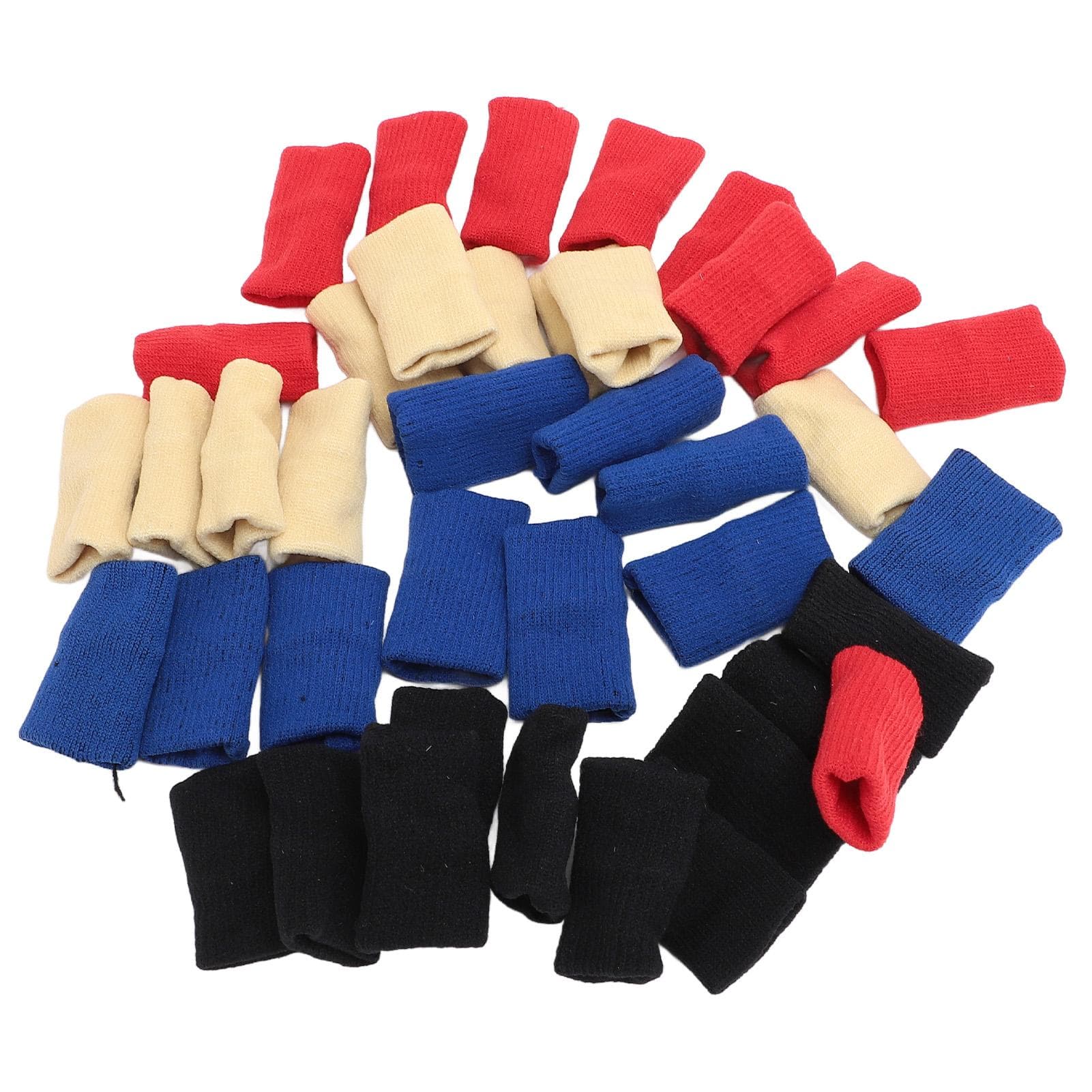 40Pcs Finger Sleeves Elastic Nylon Sports Joint Protector for Basketball Volleyball Red Blue Black