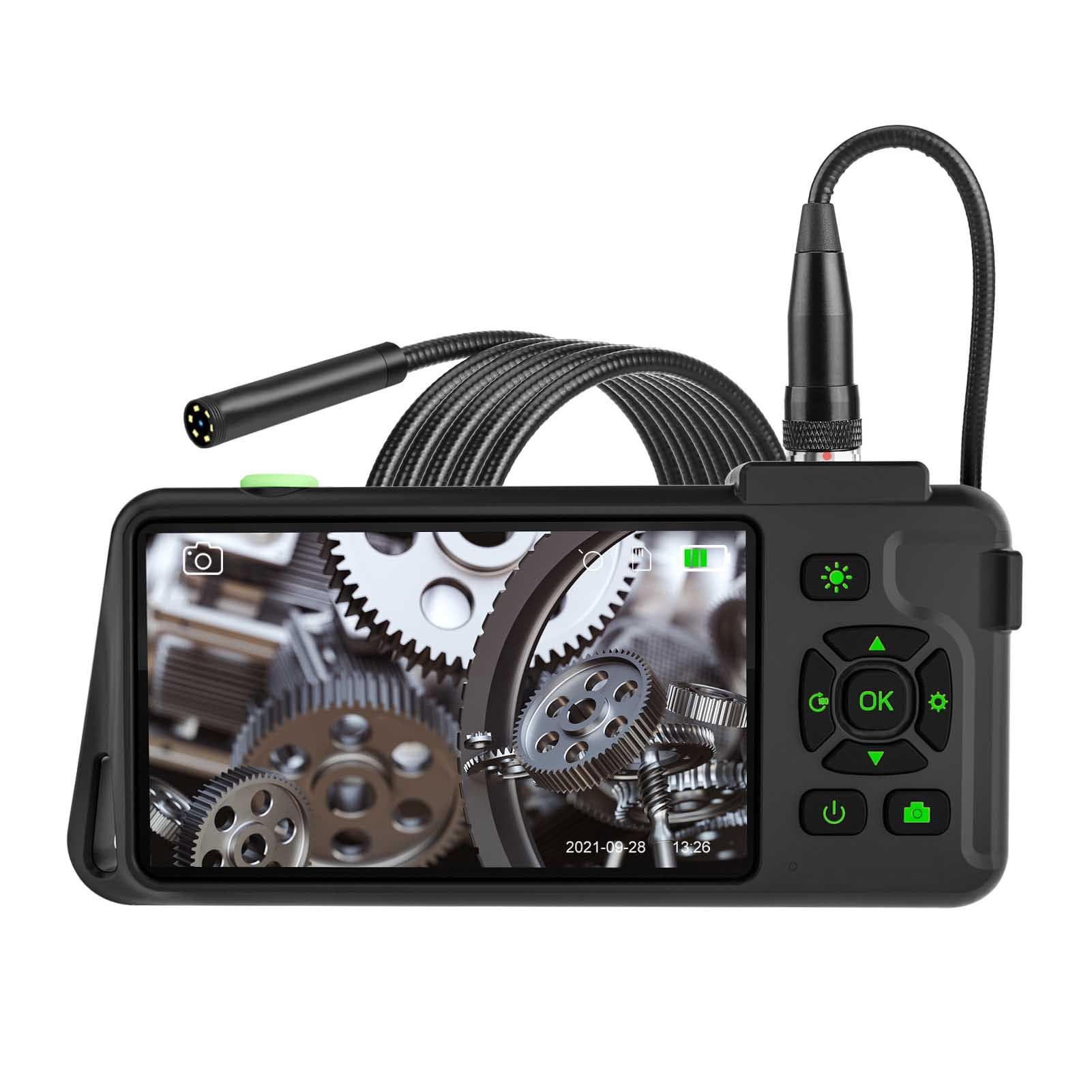 Industrial Endoscope with 4.5-inch IPS Color Display 1080P Photos Videos Snake Camera with 8 LED Type 2 & 1M black