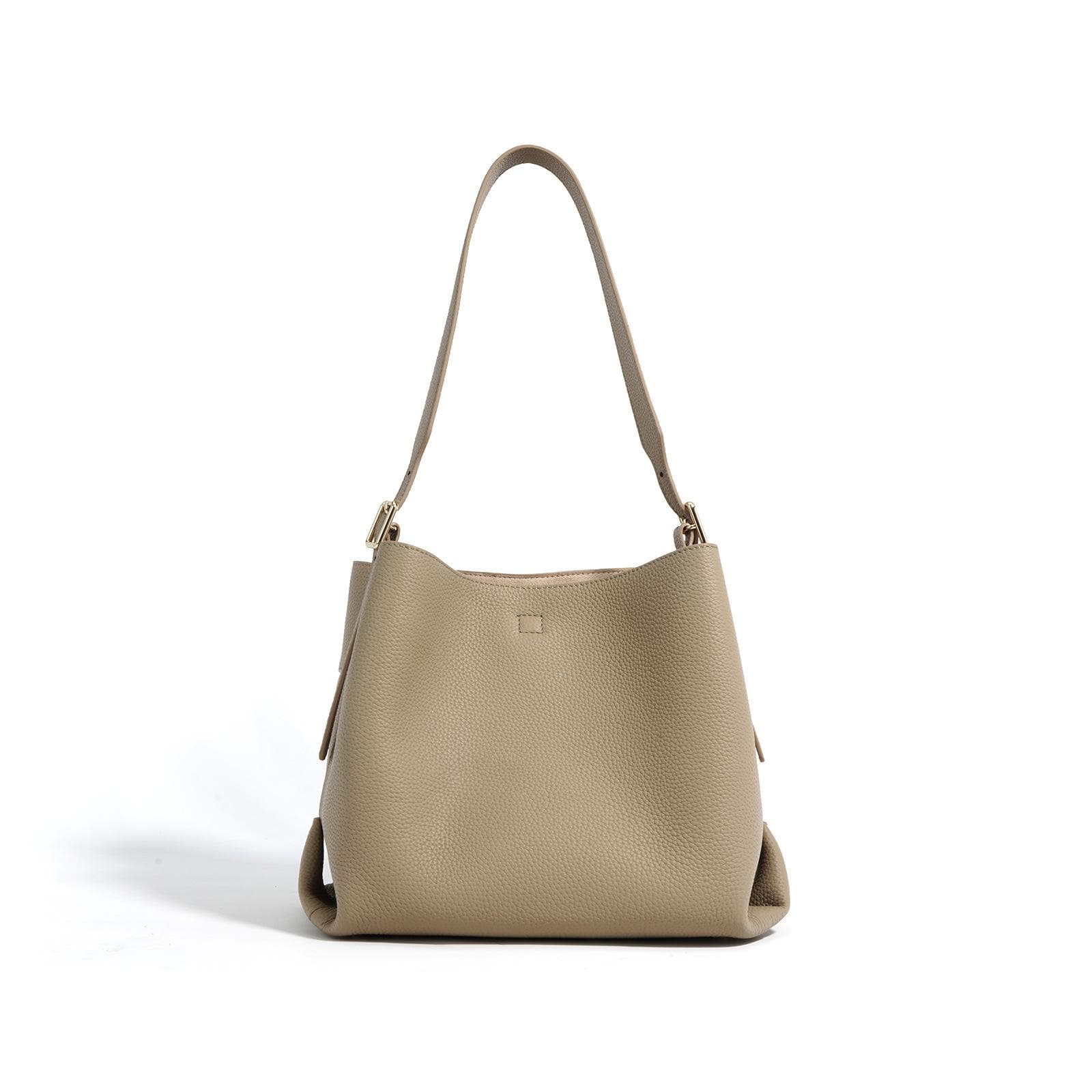 Top-grain Leather, Autumn and Winter Leather Bucket Bag, Versatile Crossbody Tote Women's Bag, Large-capacity Bag