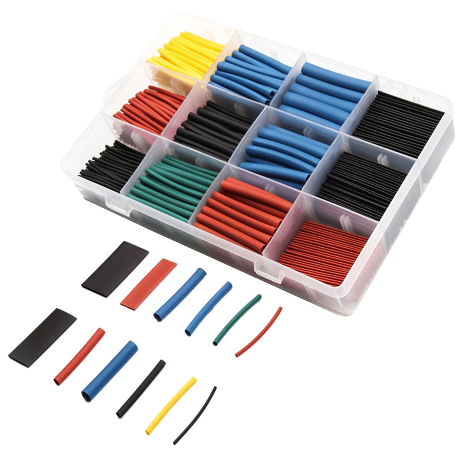 560pcs 2:1 H-eat Shrink Tubing Assortment Kit Electric Insulation W-rap Cable Sleeve with Storage multicolour