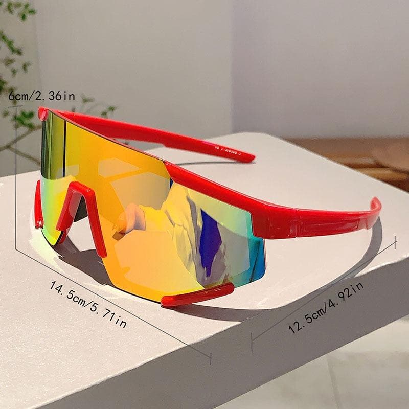 Men Women Oversize Mirror Goggle Sunglasses Black Outdoor Sports Sun Glasses for Driving Cycling Trendy Decor
