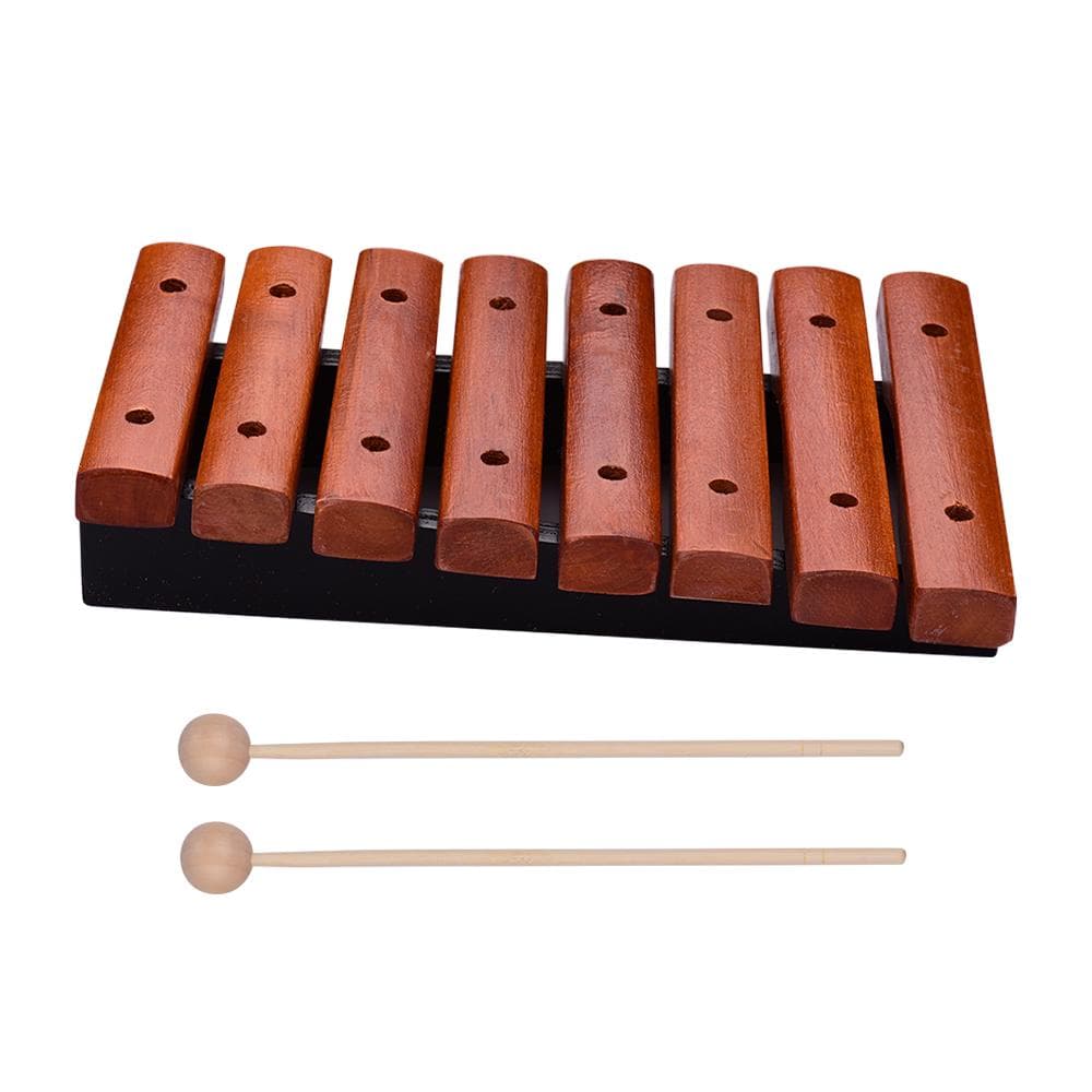 Musical Instrument 8 Notes Wood Xylophone Includes 2 Wooden Mallets for Children Kids Educational Style 1